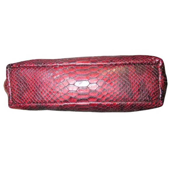 Brighton Limited Edition Red Python Embossed Leather heart kiss lock clutch - Picture 9 of 13